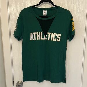 Green Graphic T-Shirt with Sleeve Details